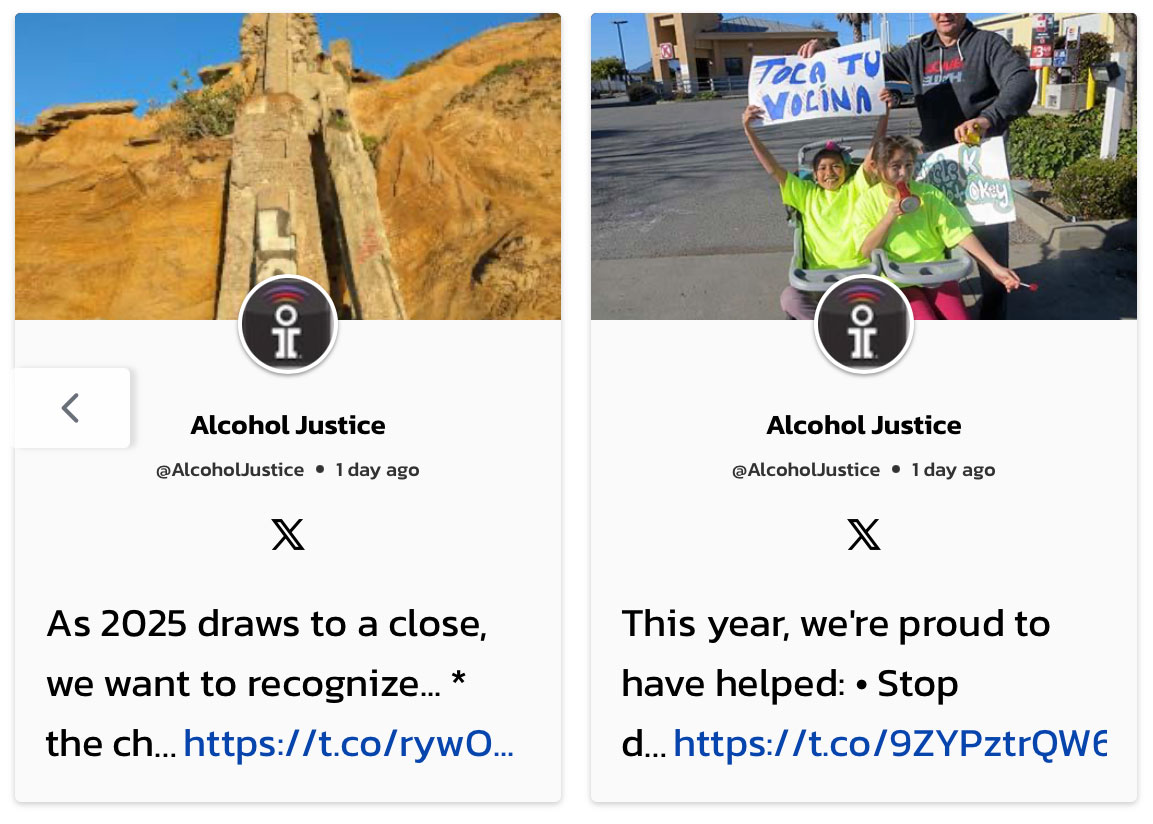 example of social media integration with website. our client had us embed their twitter feed that they update regularly